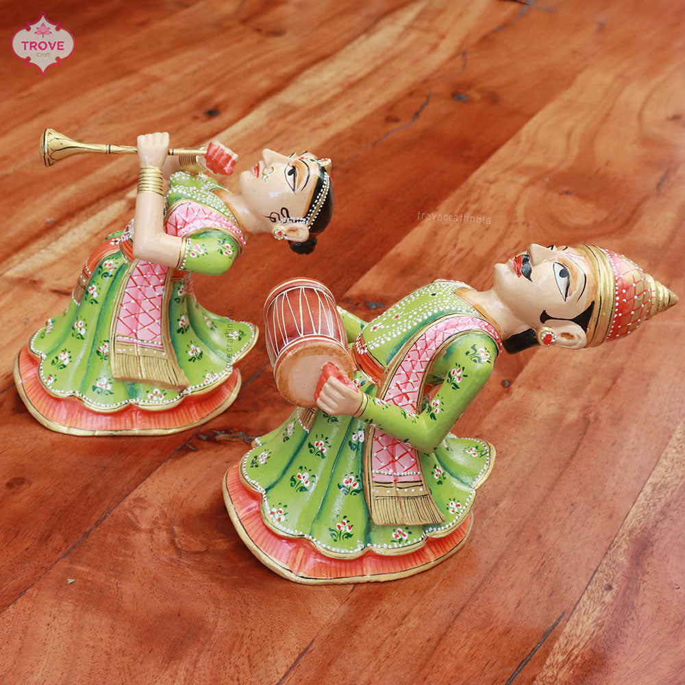 Set of 2 - Wall hanging Rajasthani Gangaur Musical Pairs