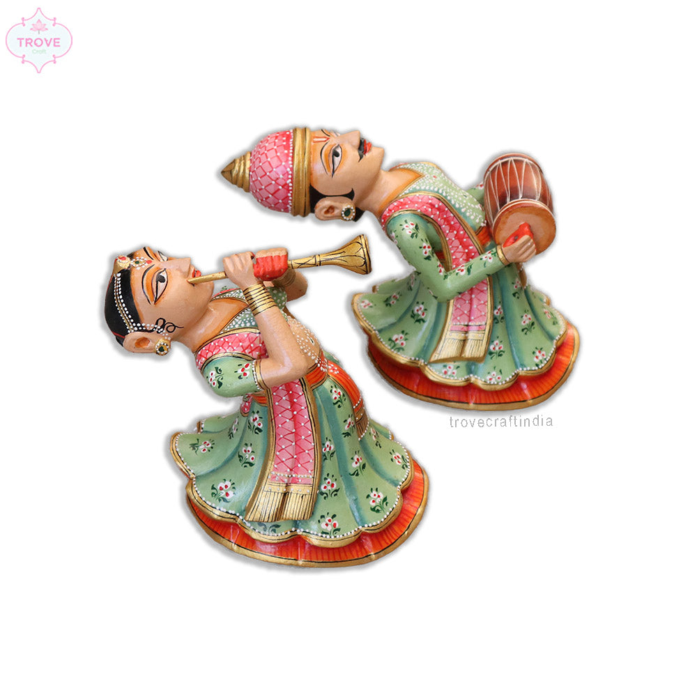 Set of 2 - Wall hanging Rajasthani Gangaur Musical Pairs