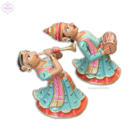 Set of 2 - Wall hanging Rajasthani Gangaur Musical Pairs