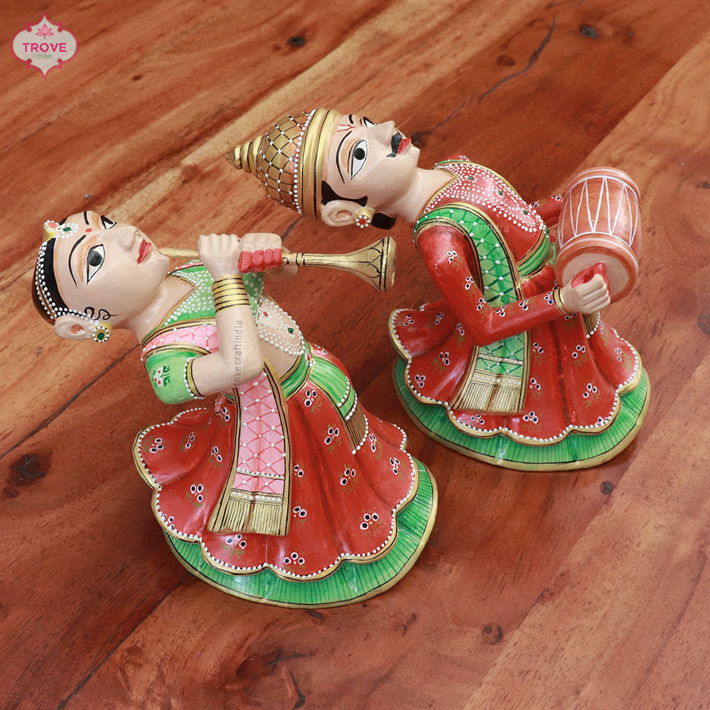 Set of 2 - Wall hanging Rajasthani Gangaur Musical Pairs