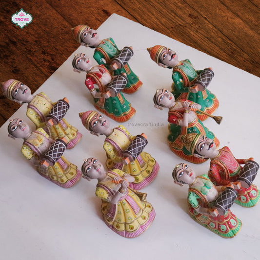 Set of 2 - Wall hanging Rajasthani Gangaur Musical Pairs