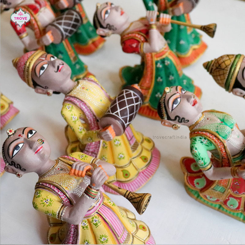 Set of 2 - Wall hanging Rajasthani Gangaur Musical Pairs