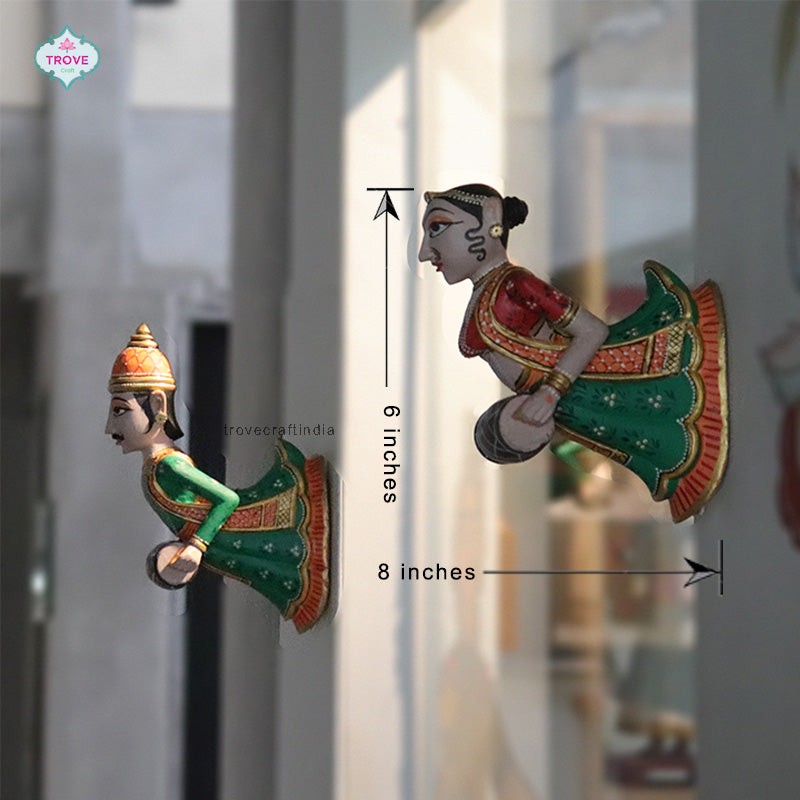Set of 2 - Wall hanging Rajasthani Gangaur Musical Pairs