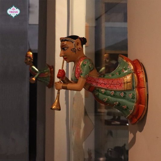 Set of 2 - Wall hanging Rajasthani Gangaur Musical Pairs