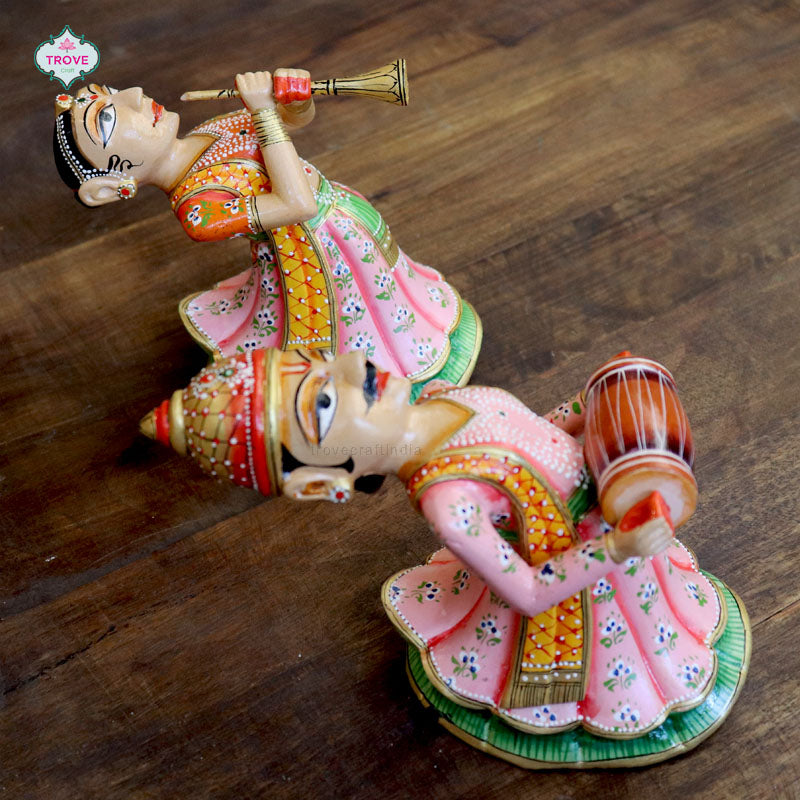 Set of 2 - Wall hanging Rajasthani Gangaur Musical Pairs