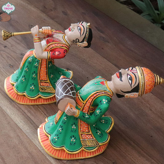 Set of 2 - Wall hanging Rajasthani Gangaur Musical Pairs