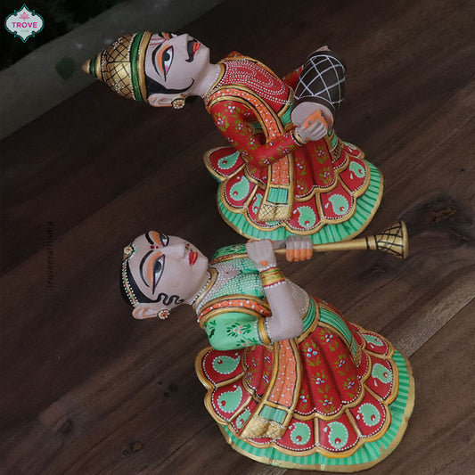 Set of 2 - Wall hanging Rajasthani Gangaur Musical Pairs