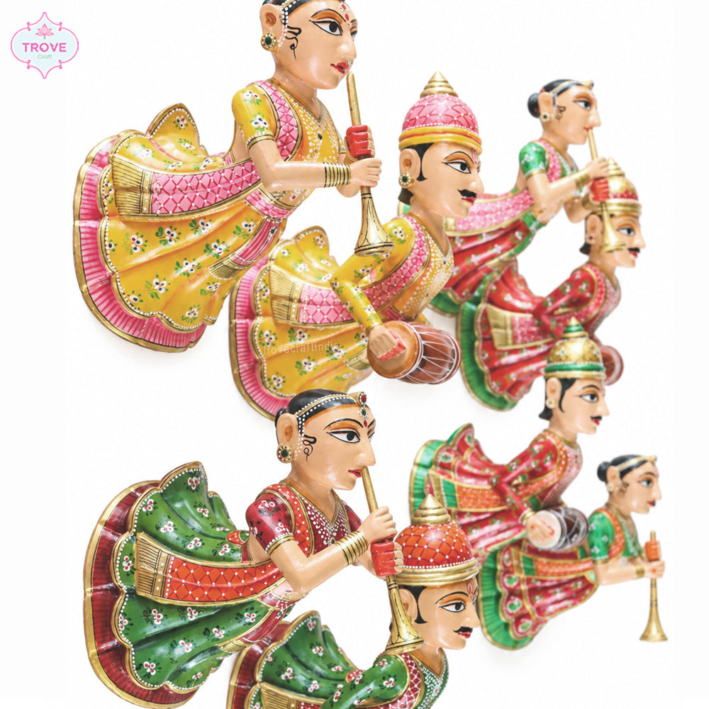 Set of 2 - Wall hanging Rajasthani Gangaur Musical Pairs