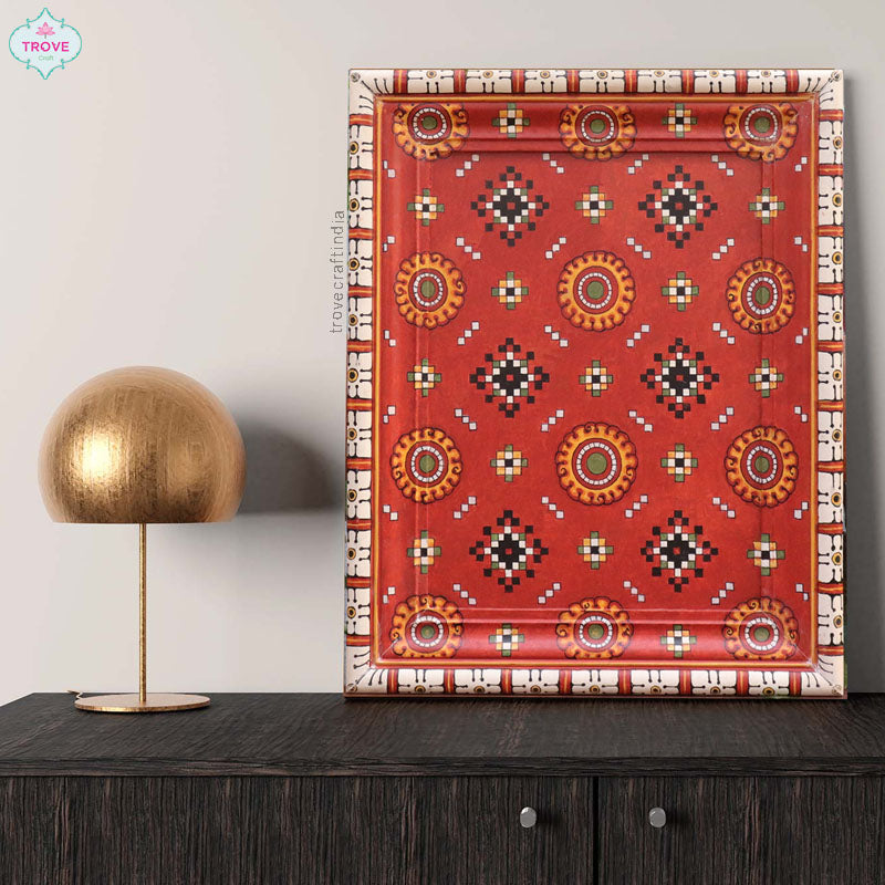 21" Infinity Frame in Kerala Mural - Veerali Pattu