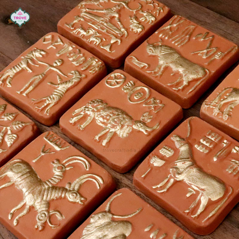 2" Harappa & Mohenjo-daro Terracotta Seals (Set of 9)
