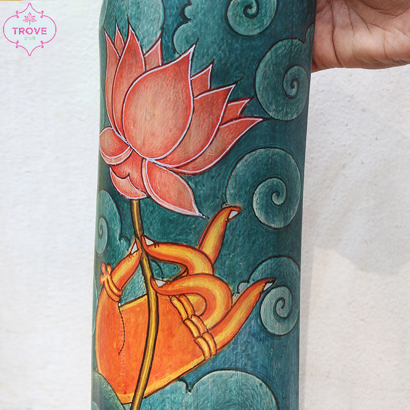 hand-painted lotus and hand