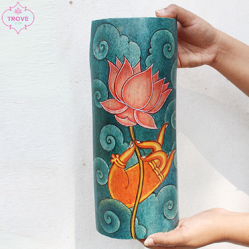 kerala mural style hand and lotus