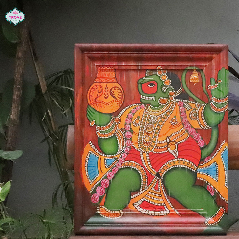 Hanuman Painting Framed Tanjore