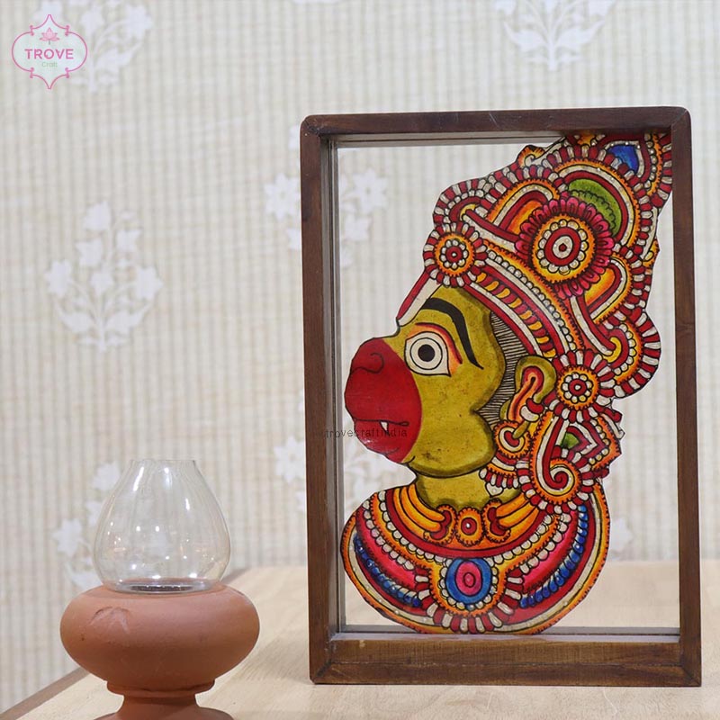12" Hanuman Head Tholu Bommalata Shadow Puppet