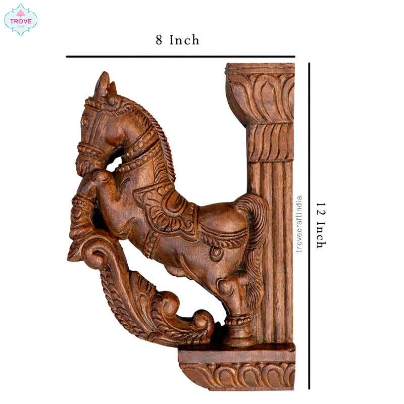 12" Traditional Hand Carved Corbel / Wall bracket- Horse
