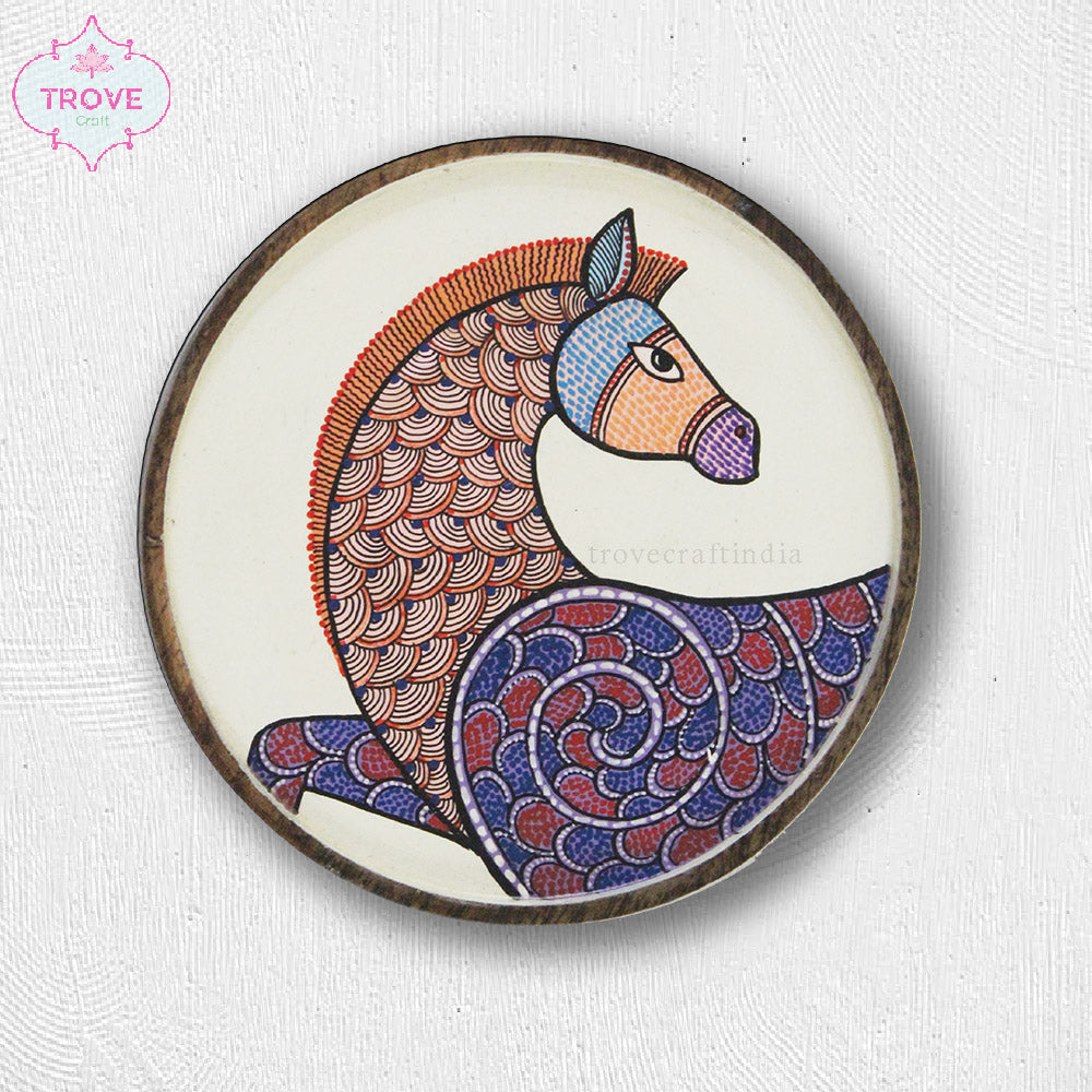 hand-painted gond horse