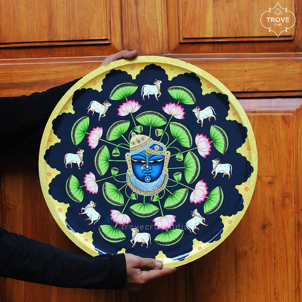Hand-painted srinathji with lotus