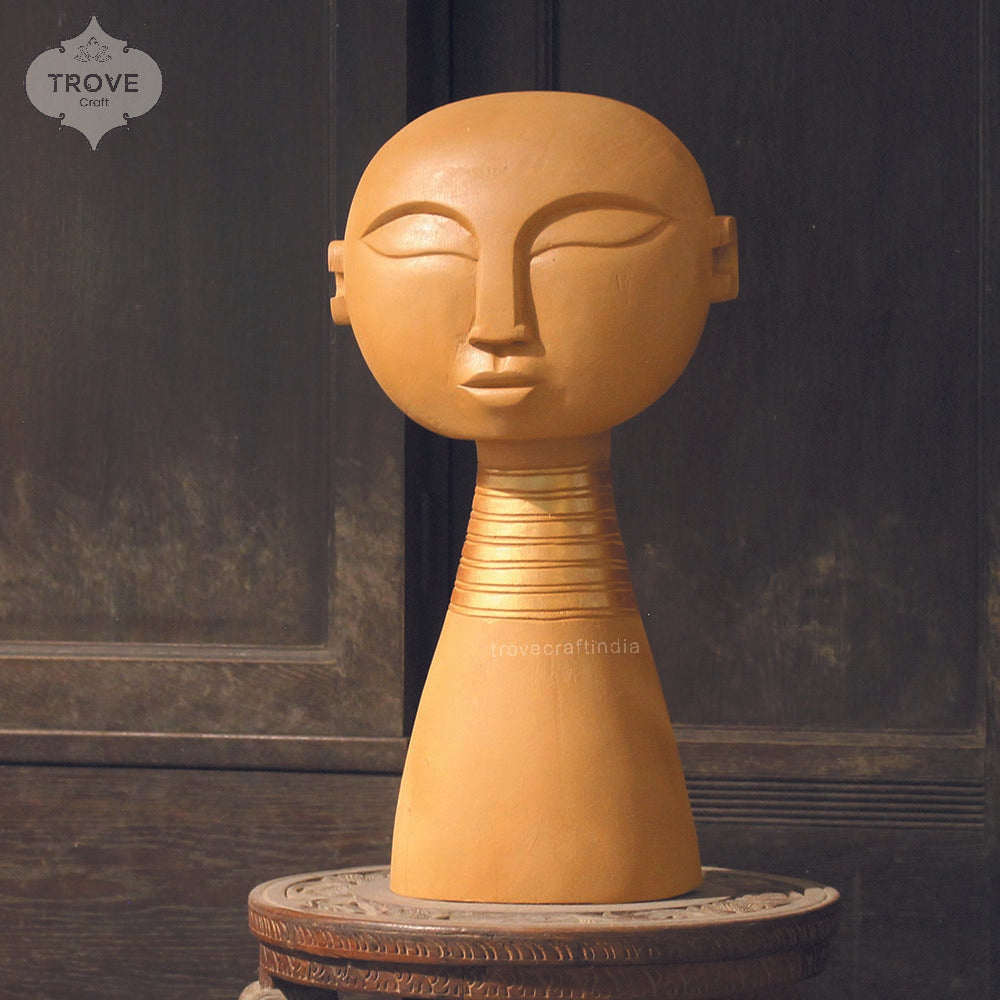 Hand Carved - Wooden Tribal Face Bust - Table Decor