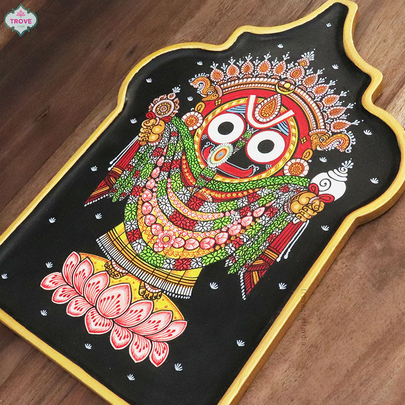 14" Arabesque Pattachitra Jagannath Wall Décor Plate