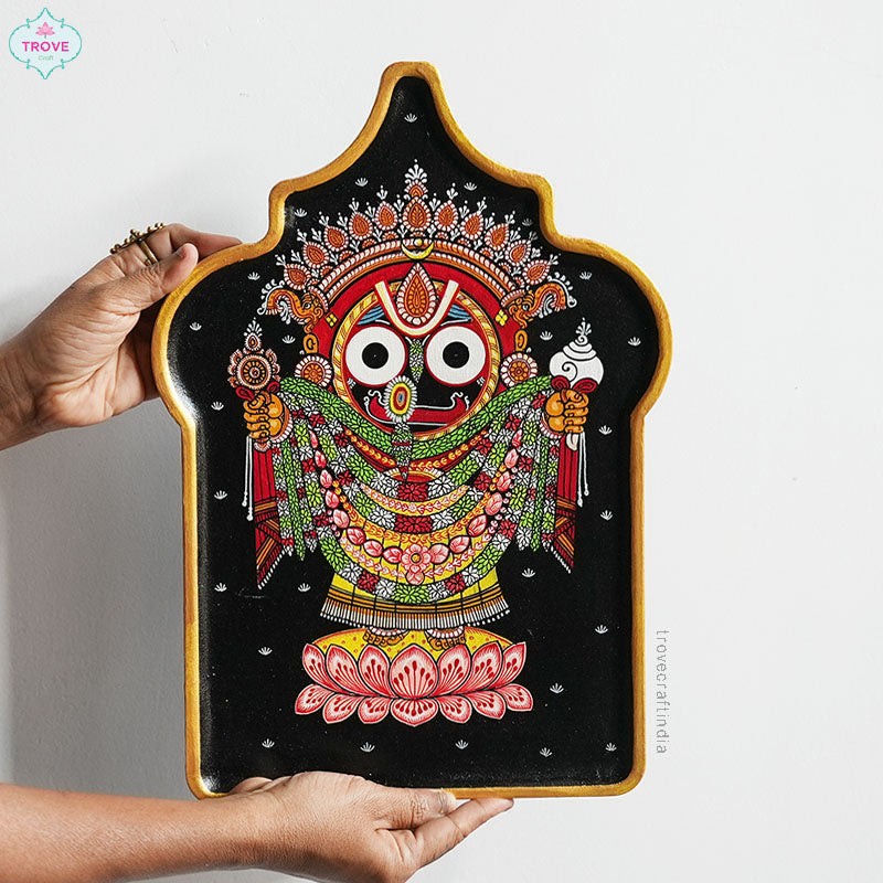 14" Arabesque Pattachitra Jagannath Wall Décor Plate