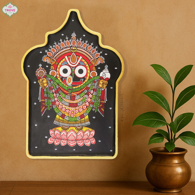 14" Arabesque Pattachitra Jagannath Wall Décor Plate