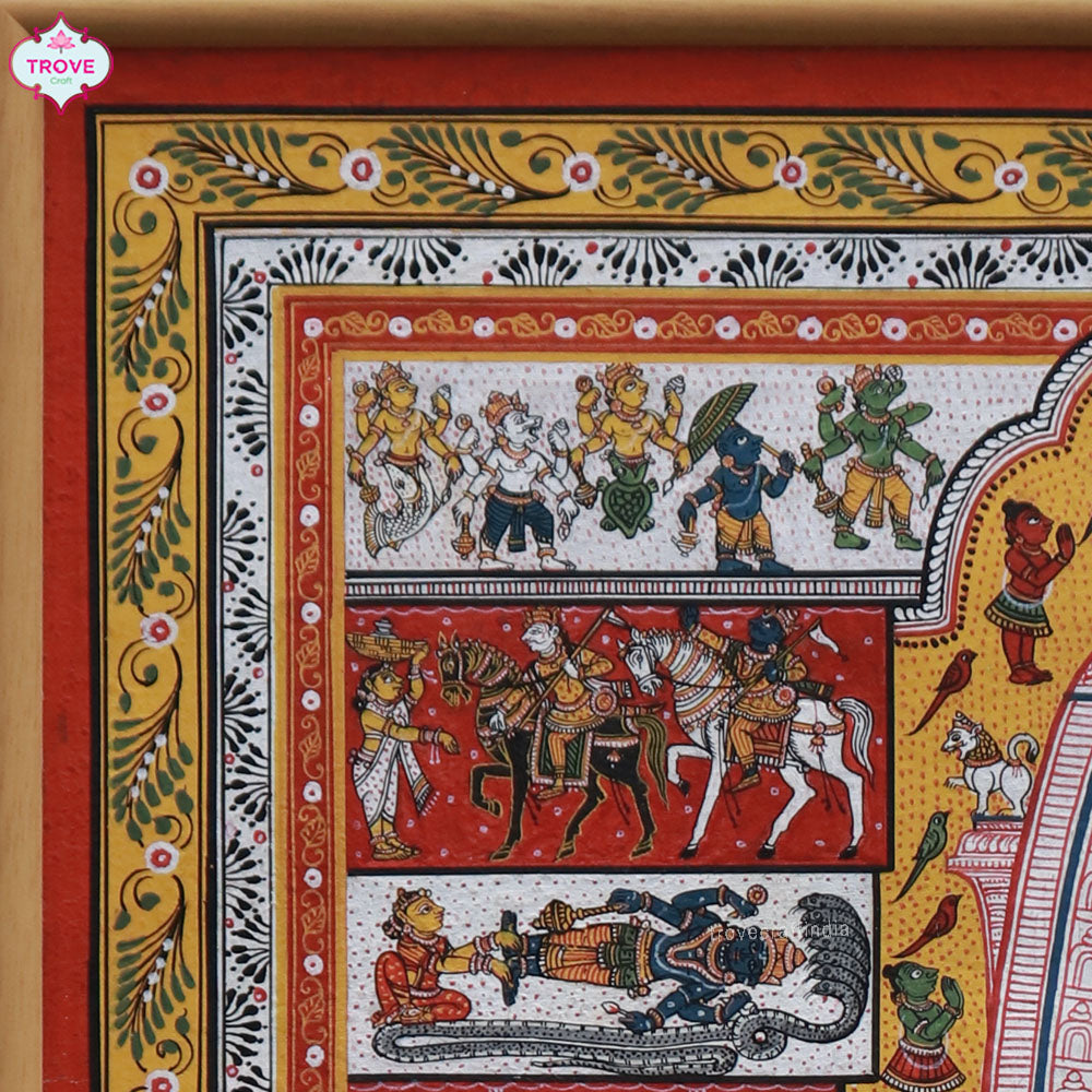 24.5 x 19" Jatri Patti Framed Pattachitra Art