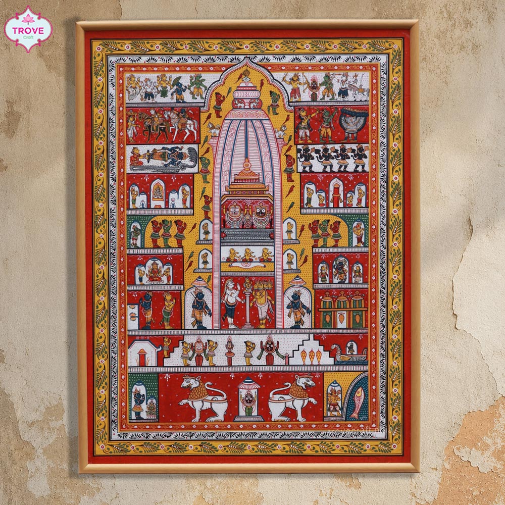 24.5 x 19" Jatri Patti Framed Pattachitra Art