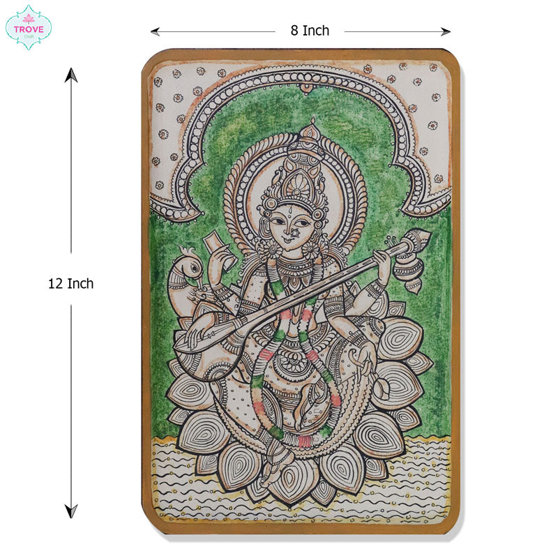 Hand-painted Kalamkari Saraswati