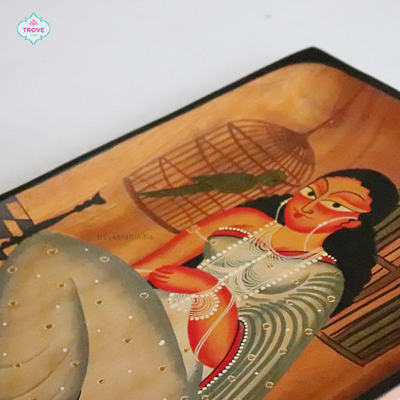 14"x 9" Rectangular Kalighat Themed Wall Decor Plate