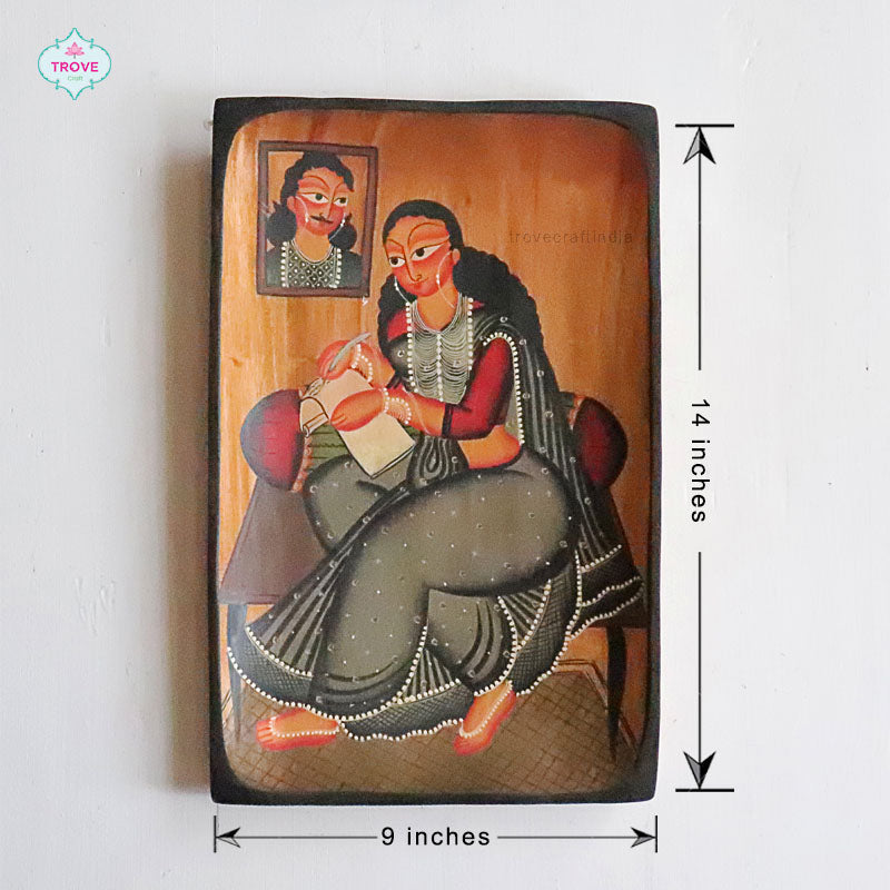 14"x 9" Rectangular Kalighat Themed Wall Decor Plate