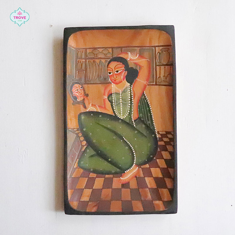 14"x 9" Rectangular Kalighat Themed Wall Decor Plate
