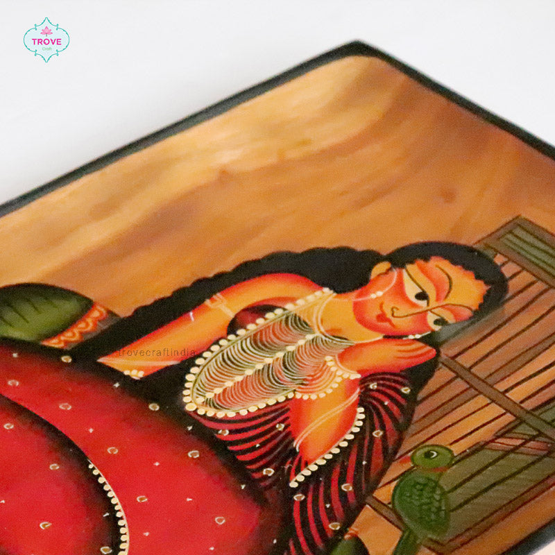 14"x 9" Rectangular Kalighat Themed Wall Decor Plate