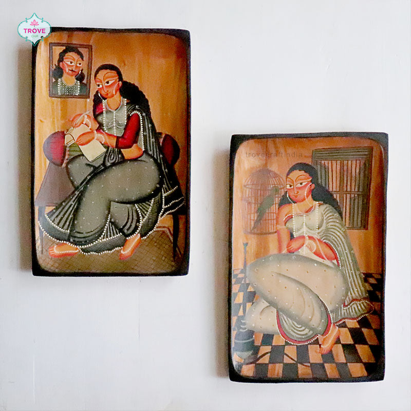 14"x 9" Rectangular Kalighat Themed Wall Decor Plate