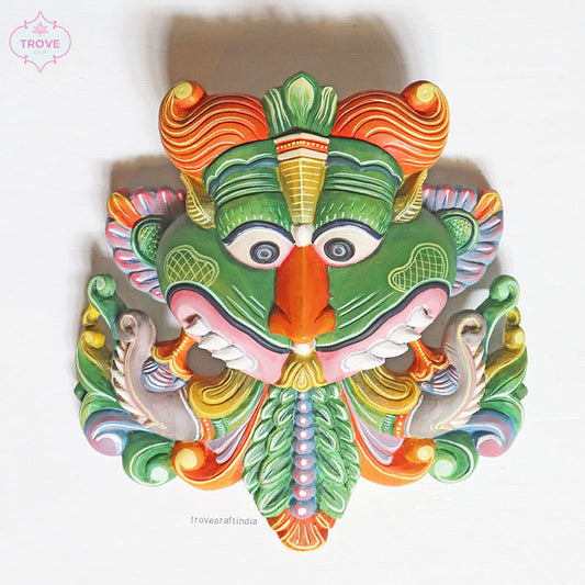 15" Hand-Carved & handpainted Kirtimukha Wall Mask