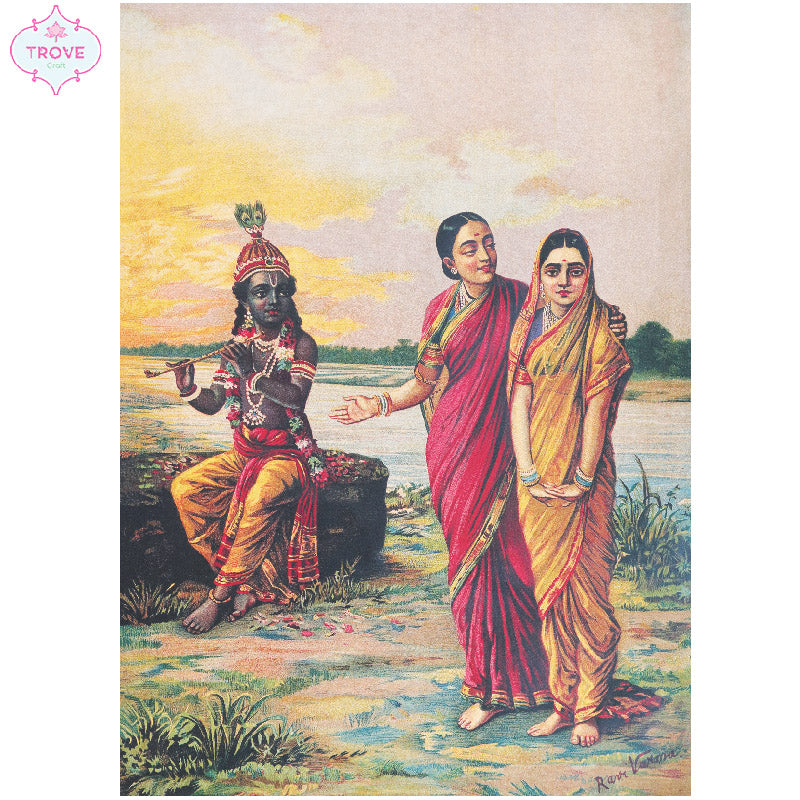 Raja Ravi Varma Krishna declaring his love for Radha viaa confidante