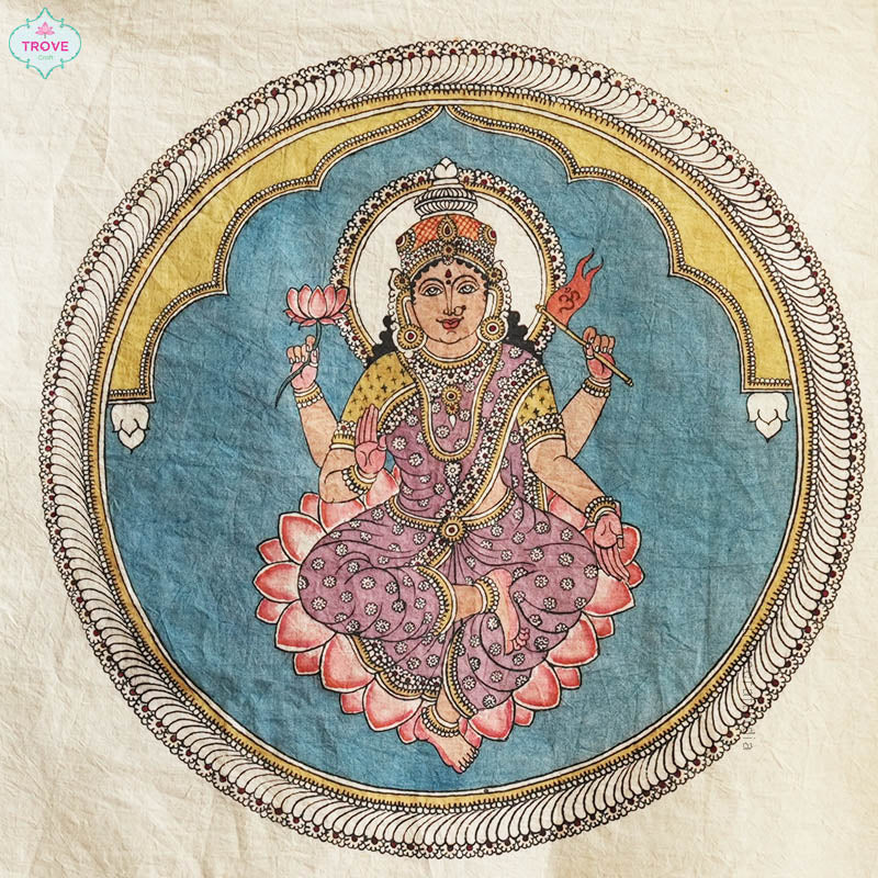 Lakshmi Pen Kalamkari on Cotton - UNFRAMED