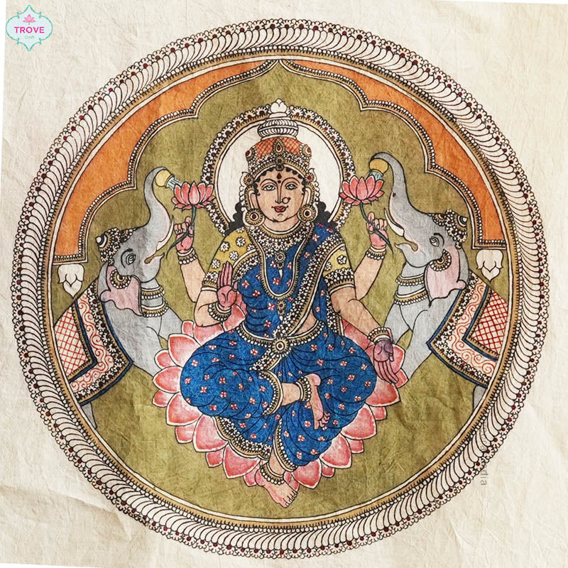 Lakshmi Pen Kalamkari on Cotton - UNFRAMED