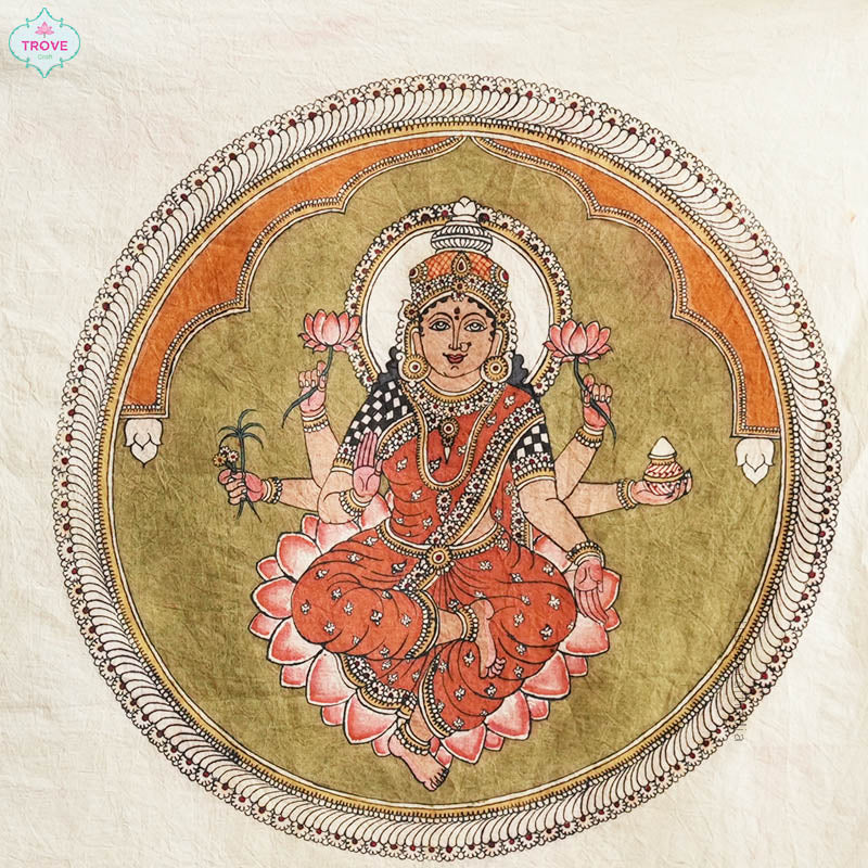 Lakshmi Pen Kalamkari on Cotton - UNFRAMED