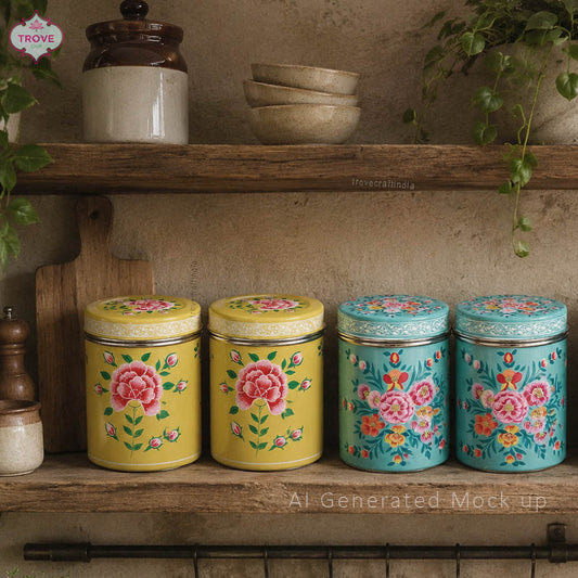 Hand-painted Storage Tins  
