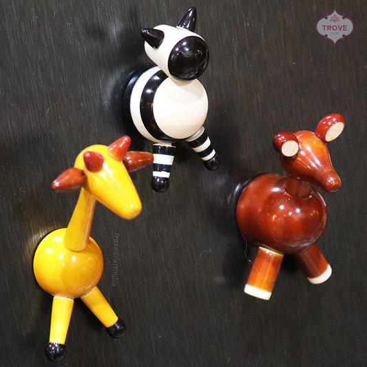 2.5" Fridge Magnets - Set of 3 - Channapatna Animal Trio