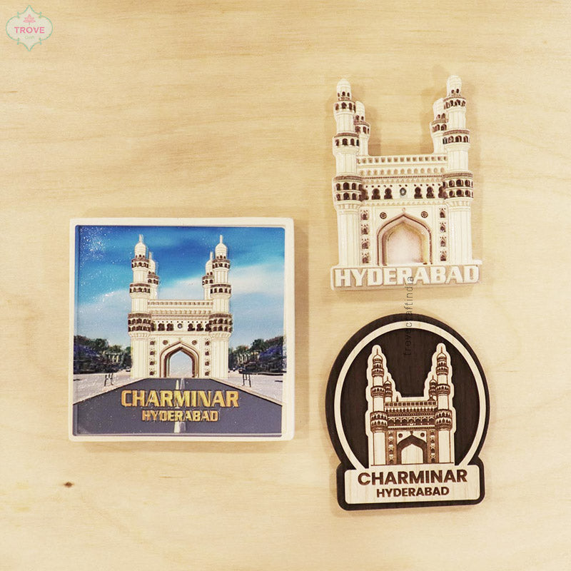 Set of 3  Charminar Magnet Souvenirs from Hyderabad