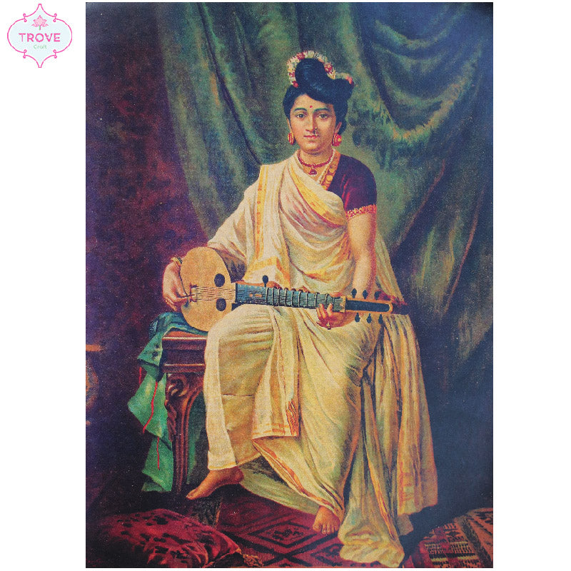Raja Ravi Varma Malabar lady holding veena