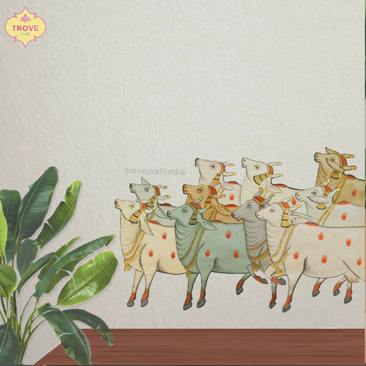 Self Adhesive Decals / Stickers - Pichwai Cows Herd