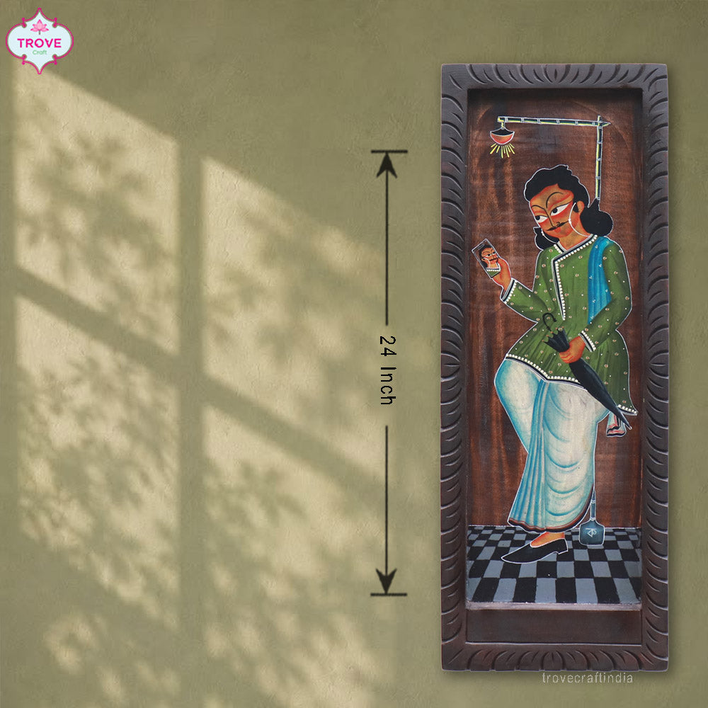 24"x 9" Babu Themed -  Kalighat Painting Wall Plaques