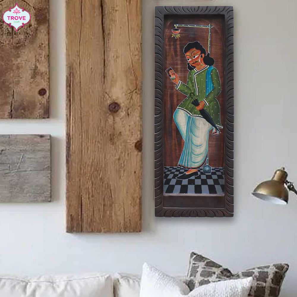 24"x 9" Babu Themed -  Kalighat Painting Wall Plaques