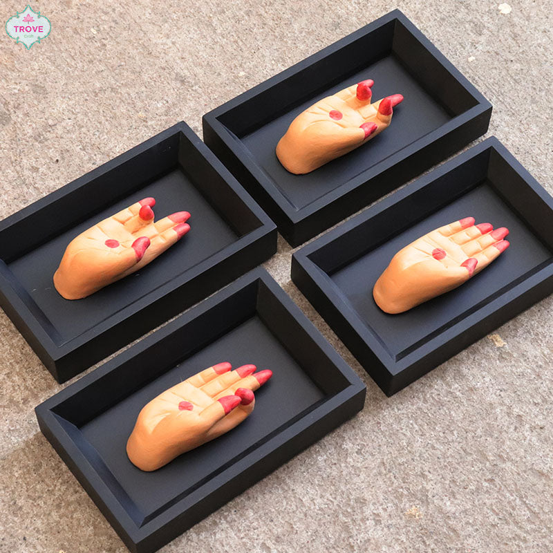 Set of 4 - Framed - Dancing Mudra Hands