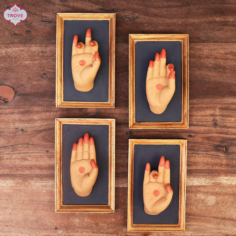 Set of 4 - Framed - Dancing Mudra Hands