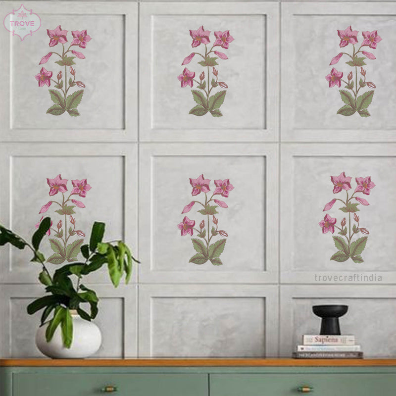 Set of 8 Mughal Florals - Wall Decorative Stickers / Decal