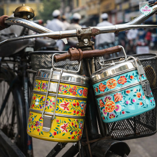 Hand-painted steel tiffin