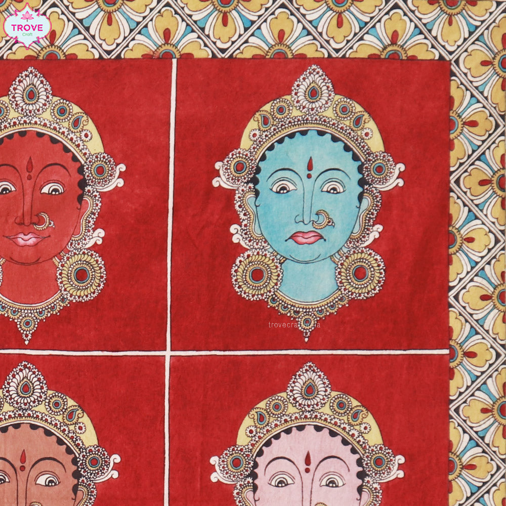 The Navarasa - Kalamkari Natural Dye Painting - 2 x 2 feet - Unframed